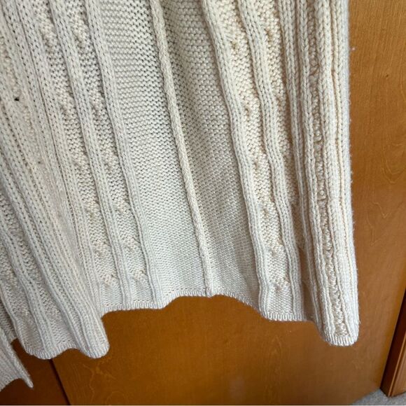 Garnet Hill Longline Duster Wool Chunky Cable Knit Cardigan Sweater Size XXL - Picture 8 of 10